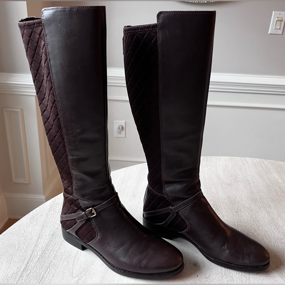 Cole Haan Imogen Knee High Quilted & Leather Riding Boots Women’s Size‎ 7 - Picture 4 of 11
